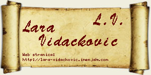 Lara Vidačković vizit kartica